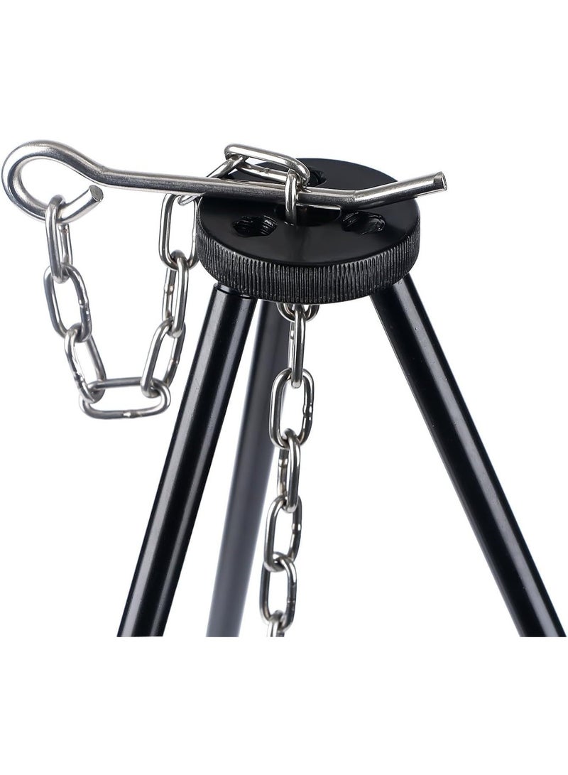 بلو فاير ترايبود شواية نار مخيم من ألومينا متين - قابل للتعديل والطي، ارتفاع 84 سم، يحمل حتى 10 كجم، مع حقيبة تخزين للشواء والطهو في الهواء الطلق، التخييم، النزهات، والتنزه | حامل خفيف الوزن ومحمول للقدور والمشاعل - Image 5