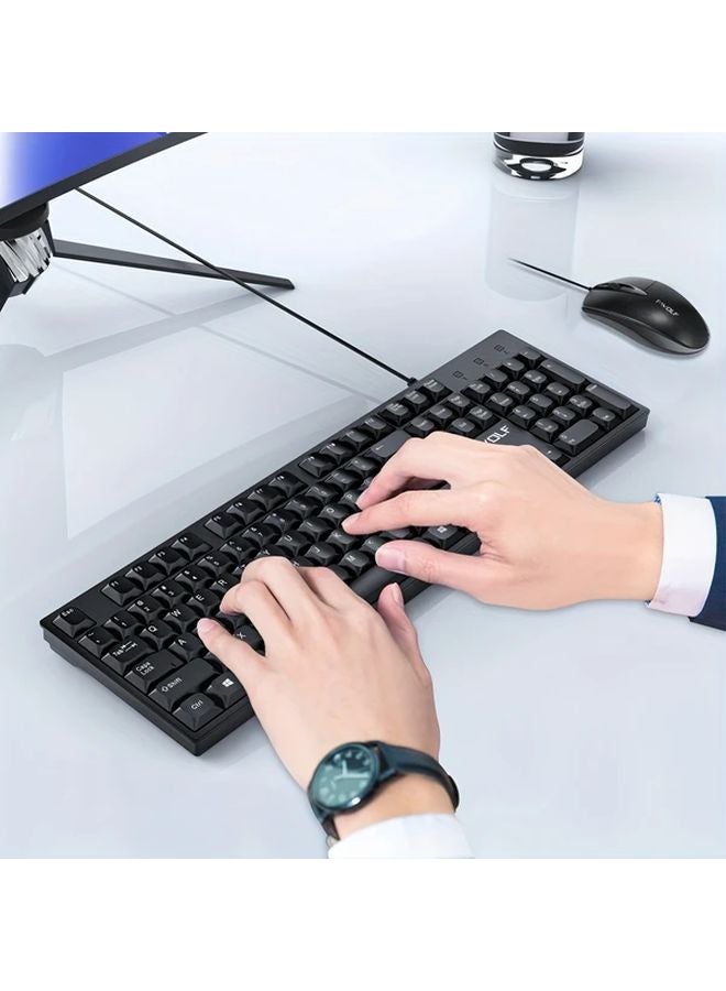 Tf500 2 In 1 Wired Keyboard And Mouse Set 104 Keys USB Portable For PC Laptop Mac - Image 4