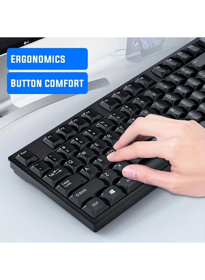 Tf500 2 In 1 Wired Keyboard And Mouse Set 104 Keys USB Portable For PC Laptop Mac - Image 3