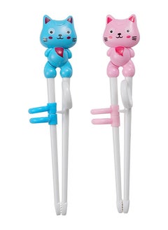 2 Pairs Training Chopsticks Toddler Chopsticks Animal Shape Easy to Use Learning Reusable Chopsticks Helper With attachable Trainer for Kids Child Baby Adults Beginners
