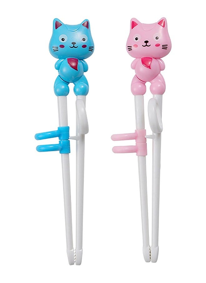 HY - 2 Pairs Training Chopsticks Toddler Chopsticks Animal Shape Easy to Use Learning Reusable Chopsticks Helper With attachable Trainer for Kids Child Baby Adults Beginners - Image 1