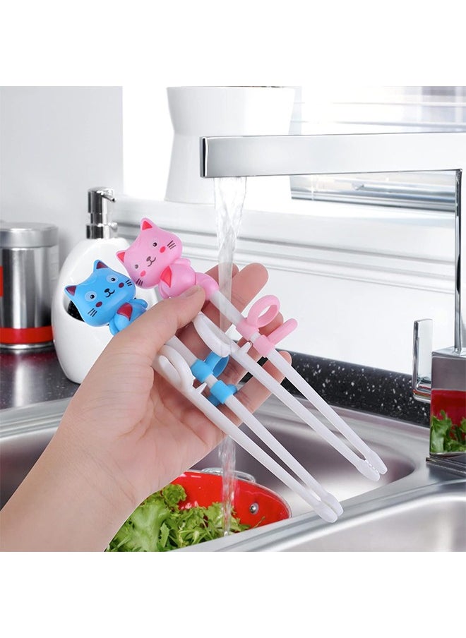 HY - 2 Pairs Training Chopsticks Toddler Chopsticks Animal Shape Easy to Use Learning Reusable Chopsticks Helper With attachable Trainer for Kids Child Baby Adults Beginners - Image 1