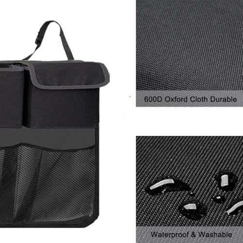AARKRI SALES Heavy-Duty Car Back Seat Trunk Organizer with Detachable Compartments, Adjustable Straps, and Non-Slip Base – Ideal for Family Road Trips, Camping, and Everyday Car Organization - Black - Image 5