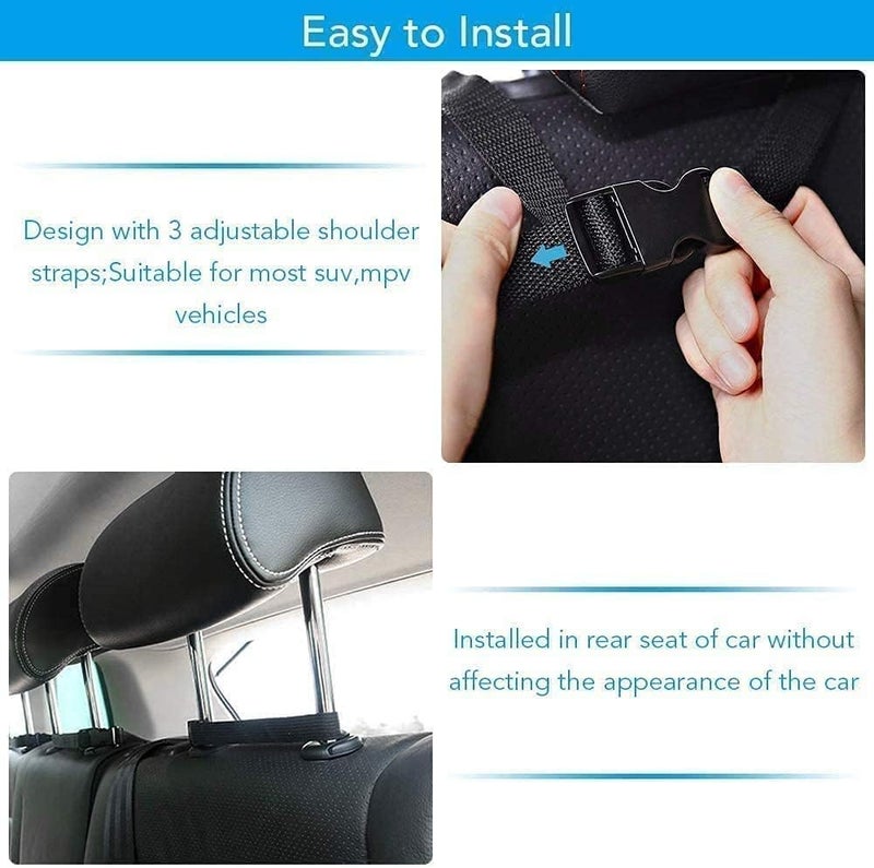 AARKRI SALES Heavy-Duty Car Back Seat Trunk Organizer with Detachable Compartments, Adjustable Straps, and Non-Slip Base – Ideal for Family Road Trips, Camping, and Everyday Car Organization - Black - Image 4