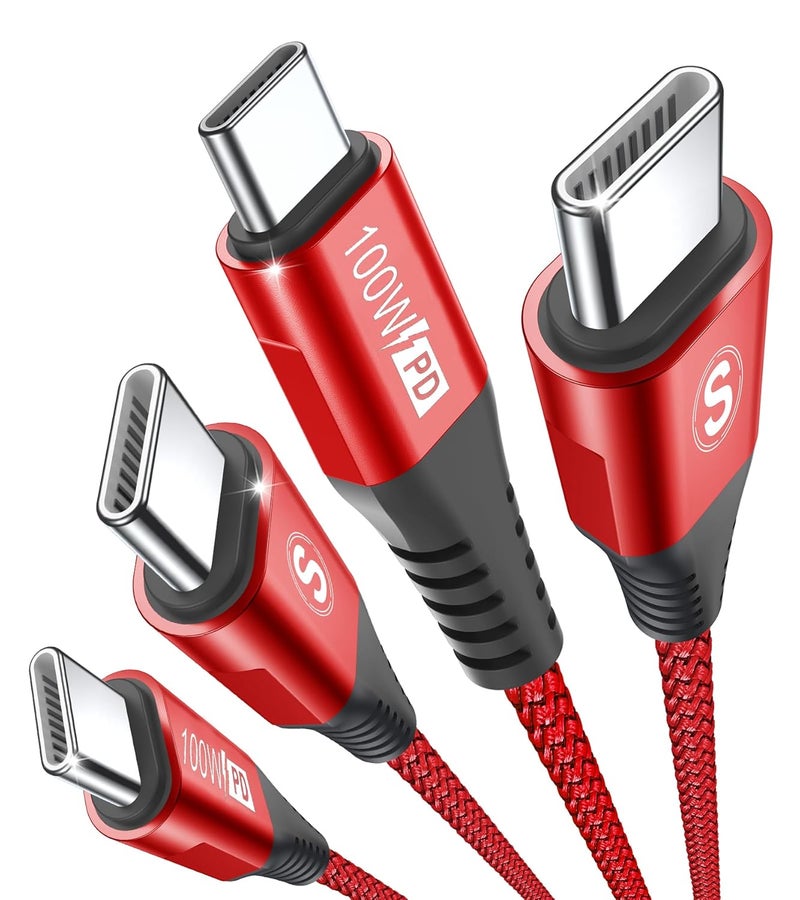 sweguard USB C to USB C Charger Cable 100W [3.3ft, 2-Pack] iPhone 16 Charger Cord for iPhone 15 16 Pro Max Plus,MacBook,iPad Pro Air,Samsung Galaxy S25 S24 S23 S22 S21 S10 S9, A55 A54 A15,Moto Pixel - Image 1
