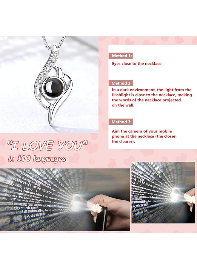 erorex Gifts For Women Mum Her Preserved Eternal Rose Gift Box For Mothers Day With Love You Necklace Artificial Rose Flowers Romantic Gifts For Women On Birthday Anniversary Pink  - Image 4