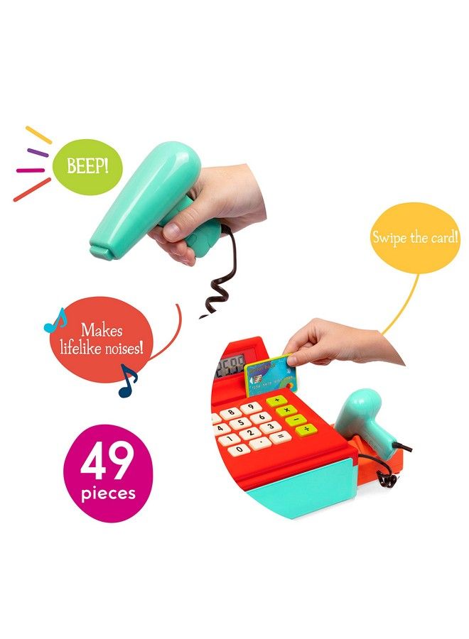 BATTAT Toy Cash Register For Kids Toddlers 49Pc Play Register With Toy Money Credit Card Scanner Calculating 3 Years + - Image 3