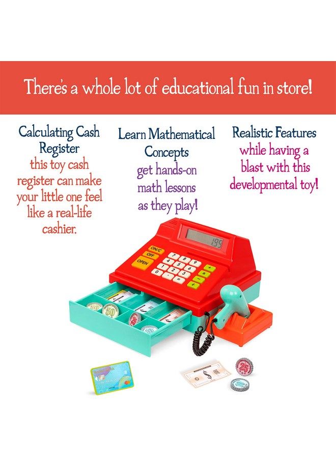 BATTAT Toy Cash Register For Kids Toddlers 49Pc Play Register With Toy Money Credit Card Scanner Calculating 3 Years + - Image 5