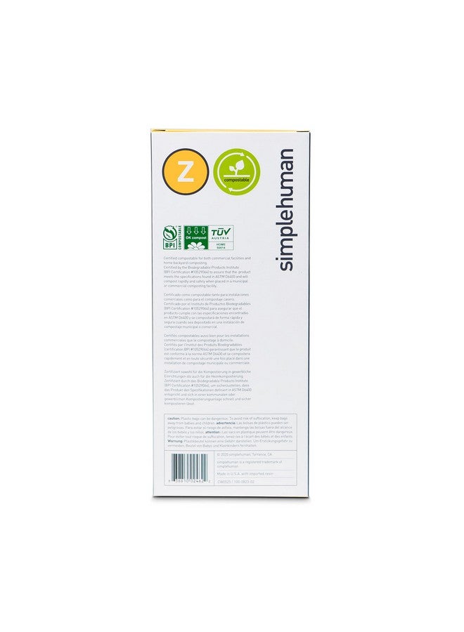 simplehuman Code Z 30 Count, Genuine Custom Fit Liner, Compostable Trash Bags in Dispenser Packs - Image 1