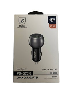 Liston High Quality PD+QC3.0 Car Charger Dual Ports (48W) 30W USB-C And 18W USB-A  - Image 3