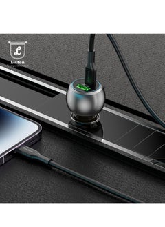 Liston High Quality PD+QC3.0 Car Charger Dual Ports (48W) 30W USB-C And 18W USB-A  - Image 1