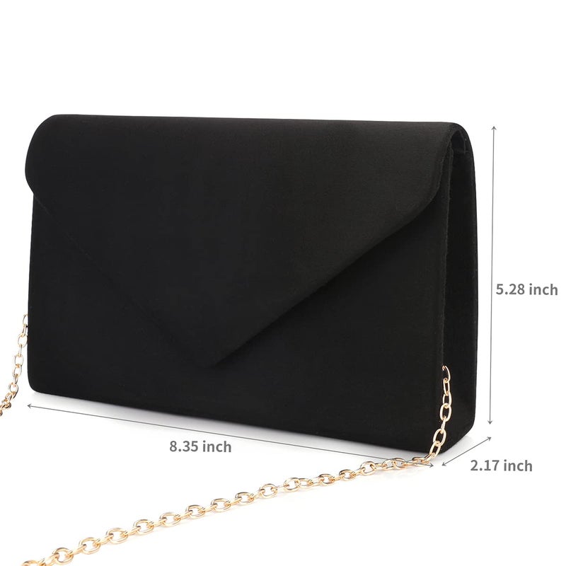 BBjinronjy Clutch Purse for Women Evening Bags Handbags for Wedding Party Cocktail Prom Faux Suede Crossbody Shoulder Bag - Image 4