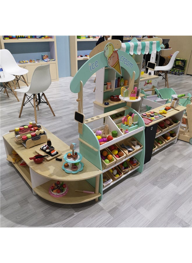 Generic - Simulation Supermarket Canteen Ice Cream Convenience Store Shelf Store Grocery Store Children Play House Cutting Toys-Color:Bread Maker - Image 1