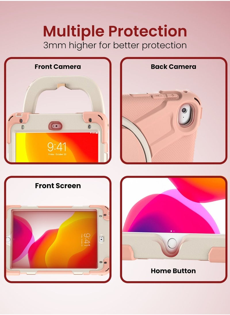 Moxedo Moxedo Heavy Duty Shockproof Rugged Protective Colorful Case with 360 Rotating Kickstand and Shoulder Strap for Kids Compatible for iPad Mini 4 / 5 -  Rose Gold  - Image 2