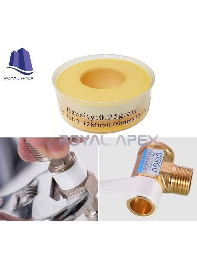 Royal Apex Thread Sealing Teflon Tape En 751-3 With 0.25G/Cm2 Density 0.9Mmx12Mm Ptfe For Pipe Fittings And Fixing Water Leak Pack Of 50 - Image 4