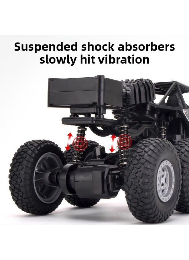 Generic A Toy Car Remote Control Large Alloy High-speed Six-wheel Four-wheel Drive Off-road Big Foot Climbing Electric Boy Children's Car-Color:Four-wheel Drive Alloy Remote Control Car [gold] With Led Light-Proportion:Dual Lithium Battery + Remote Control Battery + Charging Cable  - Image 4