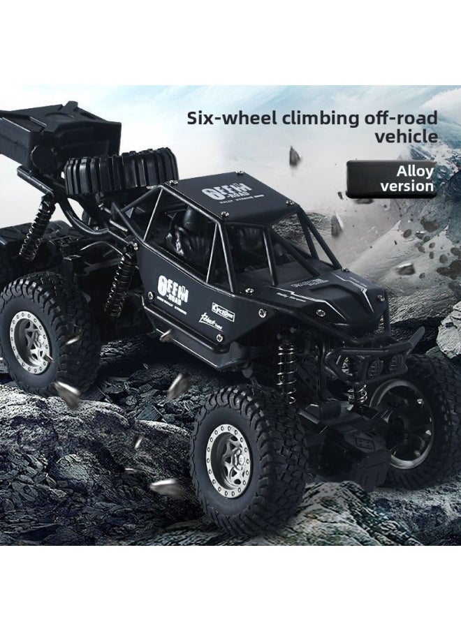 Generic A Toy Car Remote Control Large Alloy High-speed Six-wheel Four-wheel Drive Off-road Big Foot Climbing Electric Boy Children's Car-Color:Four-wheel Drive Alloy Remote Control Car [gold] With Led Light-Proportion:Dual Lithium Battery + Remote Control Battery + Charging Cable  - Image 3