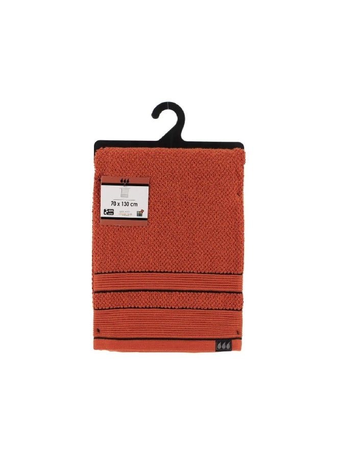 Tendance Bi-Color Premium Cotton Soft Bath Towel Sienna and Black 70 x 130 cm AA7014124 - Image 1