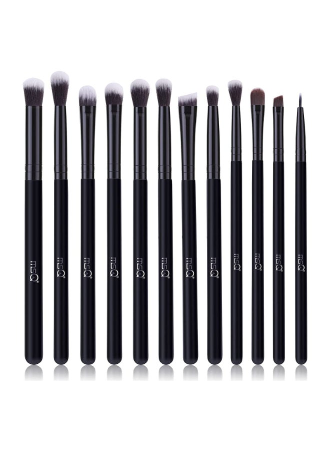 MSQ Eye Makeup Brushes 12pcs Eyeshadow Makeup Brushes Set with Soft Synthetic Hairs Real Wood Handle for Eyeshadow Eyebrow Eyeliner BlendingBlack without bag - Image 3