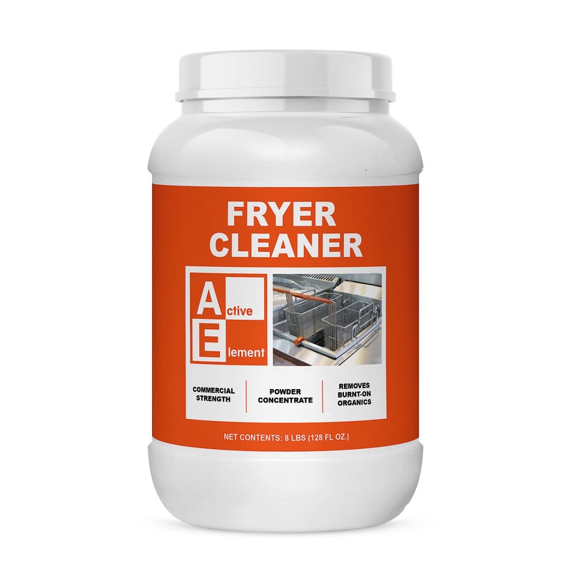 Active Element Fryer Cleaner - 8-lbs - Fryer Boil Out - Contains 21 Cleanings - Concentrated Powder - Commercial Strength - Removes Burnt On Organics - Deep Fryer Cleaner - Image 1