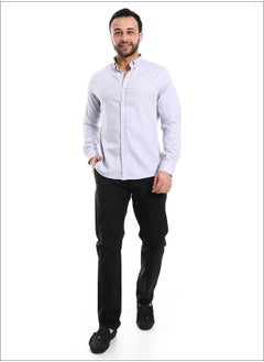 Pale Pastel Purple Turn Down Collar Shirt_Purple