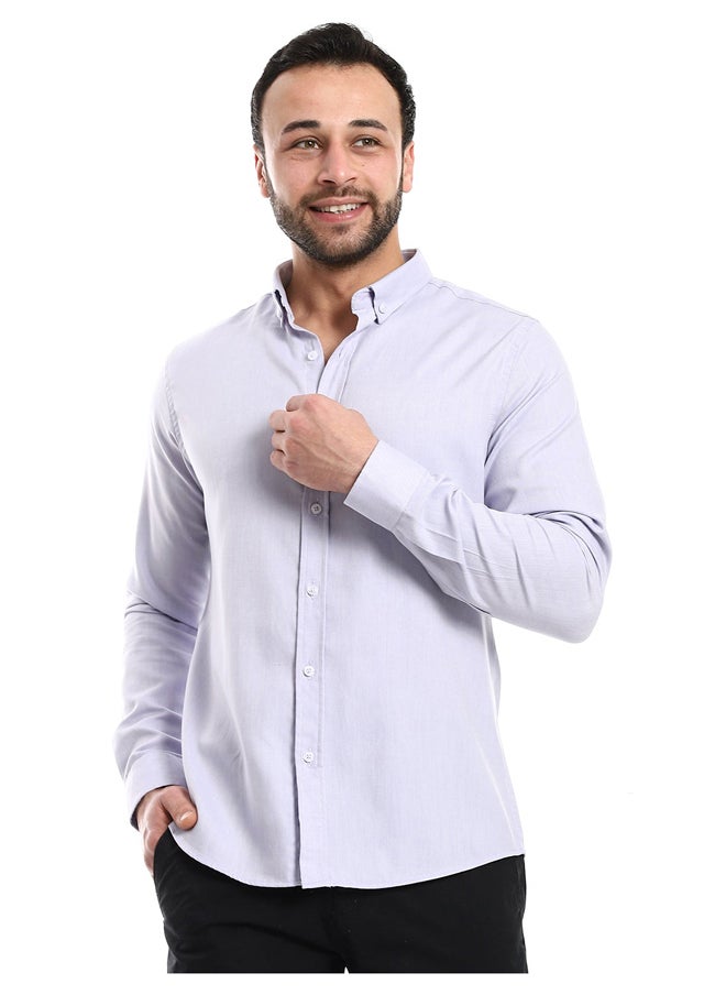 Andora - Pale Pastel Purple Turn Down Collar Shirt_Purple - Image 1