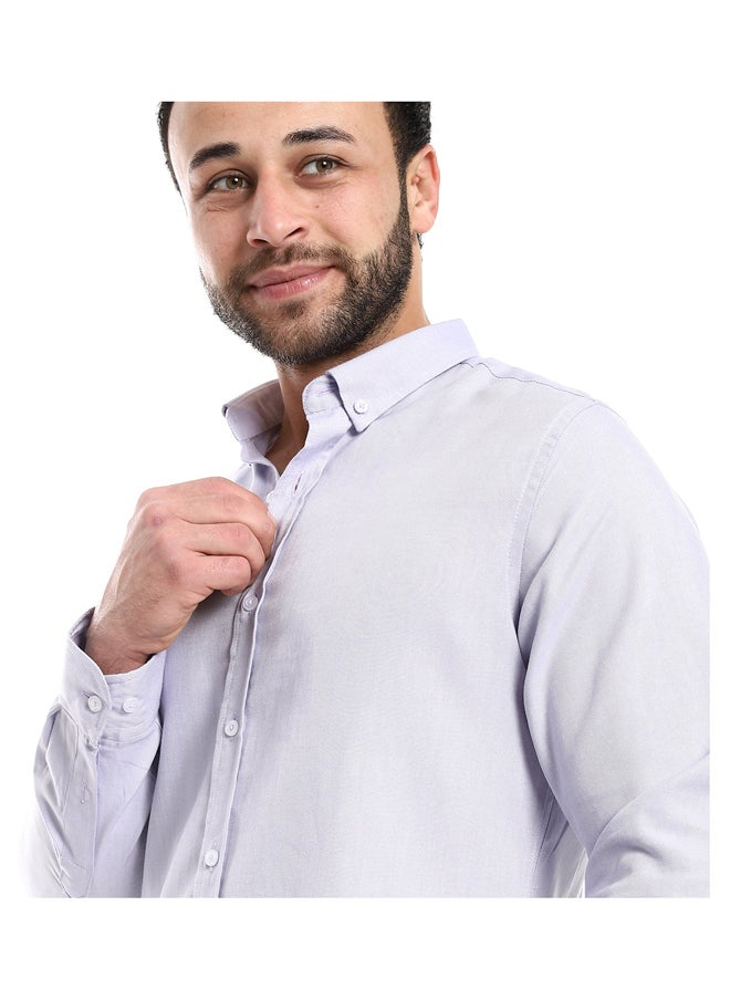 Andora - Pale Pastel Purple Turn Down Collar Shirt_Purple - Image 1