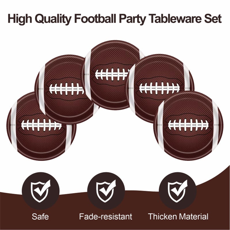 Aixuler 40pcs Football Party Paper Plates Set Disposable Sports Party Food Dinner Dessert Plate Birthday Tableware Decorations Favors, Including 20pcs 9" and 20pcs 7" Plates for Football Theme Plate - Image 3