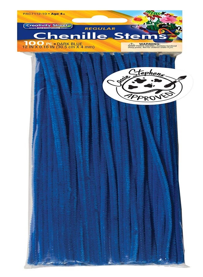 Creativity Street Chenille Stems/Pipe Cleaners 12 Inch x 4mm 100-Piece, Dark Blue - Image 1