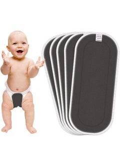 BEMBIKA 5 Layer Bamboo Charcoal Inserts Liners Natures Cloth Diaper Liner Wetfree Reusable Washable Cotton Diaper Nappy Inserts For Baby Cloth Diapers (Set Of 5)  - Image 1
