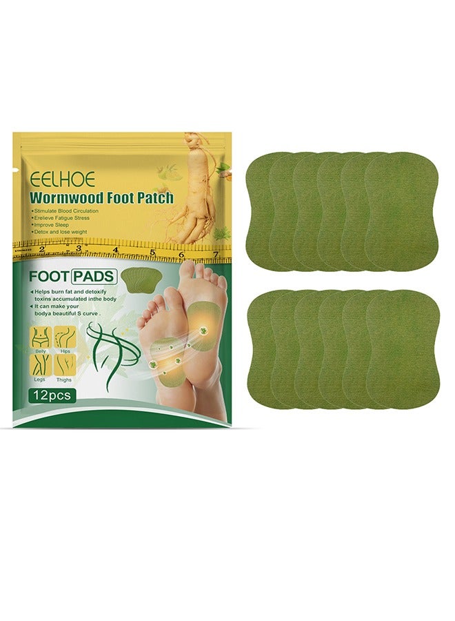 إيلهو لصقات القدم من الشيح - لصقات تنظيف عميقة للقدم - لصقات للقدم | العناية بالقدم - لصقات للقدم | مكونات طبيعية فاخرة 12 قطعة من لصقات القدم من الشيح - Image 1