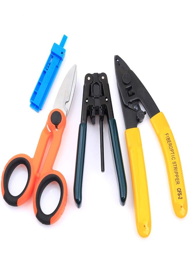 KELUSHI FTTH Fiber Optic Drop Cable Fiber Stripper CFS-2 Double Port Hole Optical Fiber Coating Fiber Kevlar Scissors with stripping guide bar - Image 2