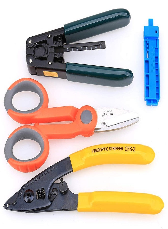 KELUSHI FTTH Fiber Optic Drop Cable Fiber Stripper CFS-2 Double Port Hole Optical Fiber Coating Fiber Kevlar Scissors with stripping guide bar - Image 1