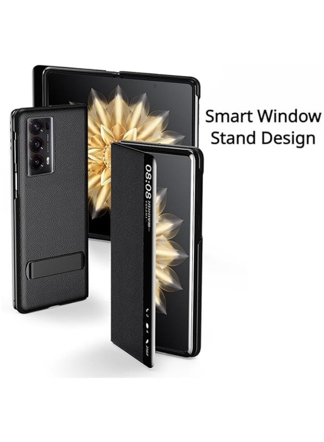 general Compatible with Huawei Honor Magic V2 5g Case Luxury Premium Leather Smart Touch Silde Window View Flip Cover with Bracket for Honor Magic V2 - Image 2