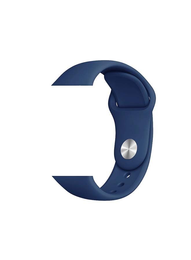 Silicone Sport Replacement Band For Apple Watch All Series 5/6/7 42/44/45mm Deep Blue - Image 2