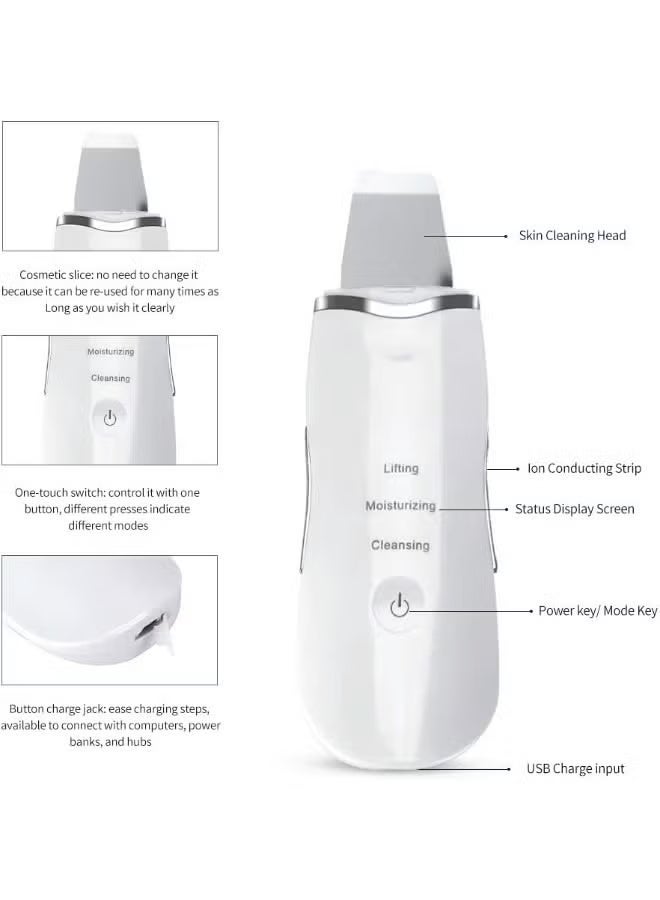 MUYE Moisturizing & Clean Device, Vibration Massage, Ultrasound Cleaning Pore, Removing Blackhead & Acne, Model - 8815 - Image 3