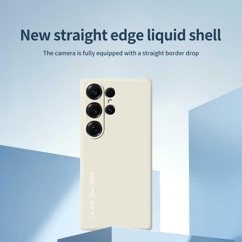 إيروريكس جراب هاتف من السيليكون بحافة مستقيمة وثقب رفيع لهاتف Samsung Galaxy S25 Ultra 5G A1440 (أبيض) - Image 2