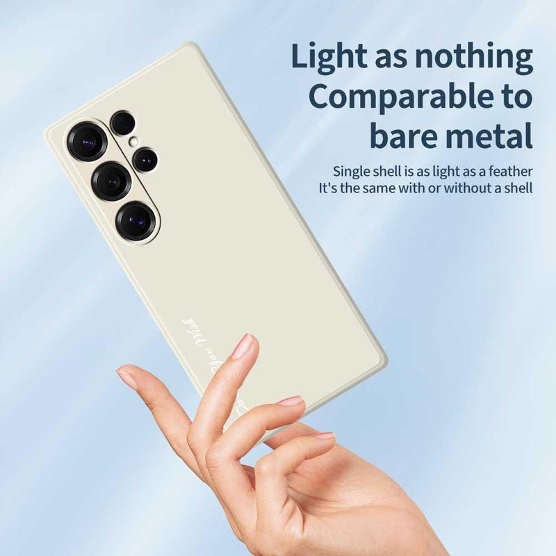 إيروريكس جراب هاتف من السيليكون بحافة مستقيمة وثقب رفيع لهاتف Samsung Galaxy S25 Ultra 5G A1440 (أبيض) - Image 3