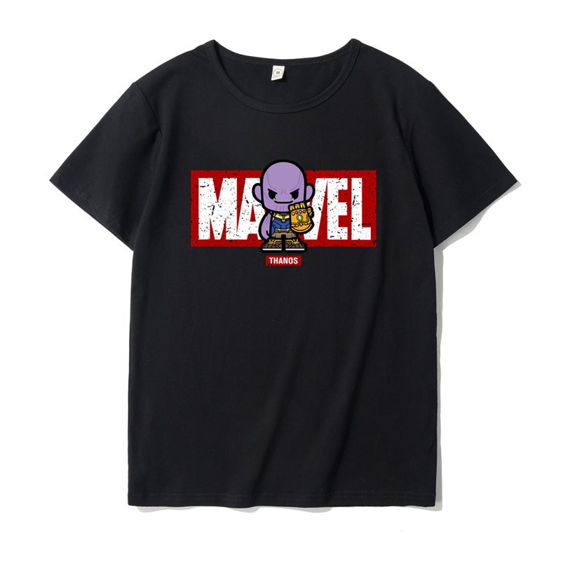 2020 Trendy Parent-Child Wear Marvel Children'S Clothing Iron Man Captain America Short Sleeve Western Style Baby Half Sleeve Bottoming Shirt - Image 3