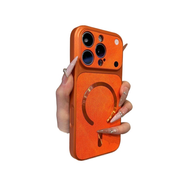 MagSafe Case | Shockproof Cover for iPhone 16 / 16 Plus / 16 Pro / 16 Pro Max | Orange | Silicone | Drop Protection | Anti-Fingerprint - Image 1