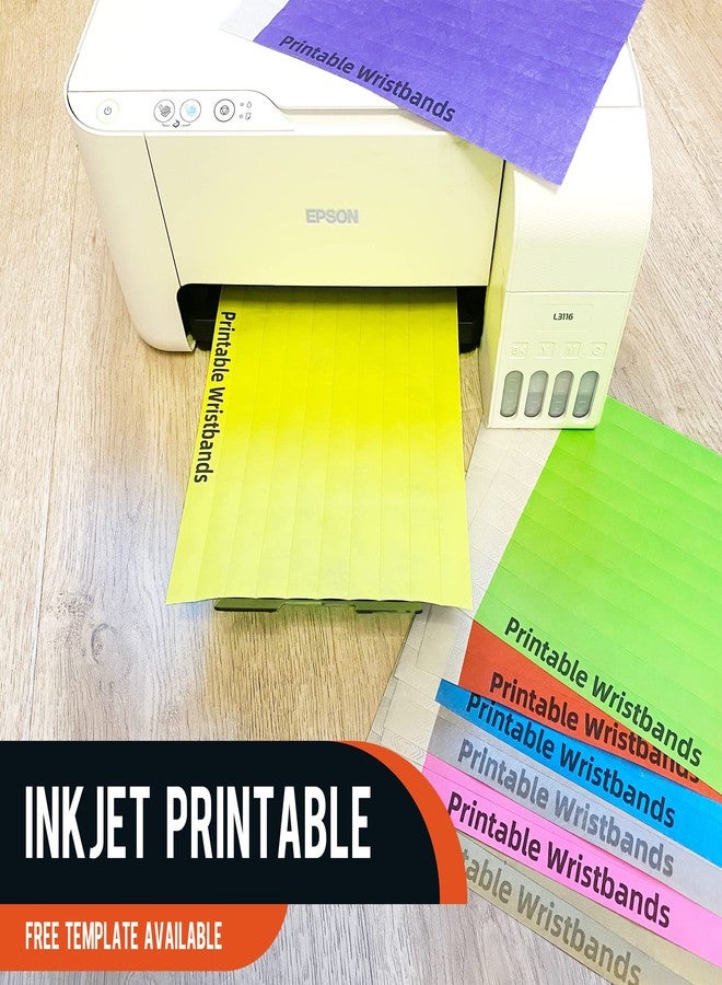 Mr-Label – 300 Ct. ¾" Tyvek Printable Paper Wristbands for Inkjet Printer Only – Waterproof and Tear-Resistant Ticket Bands - ID Arm Bands for Party | Concert | Event | Club VIP| Festival – 8 Colors - Image 2