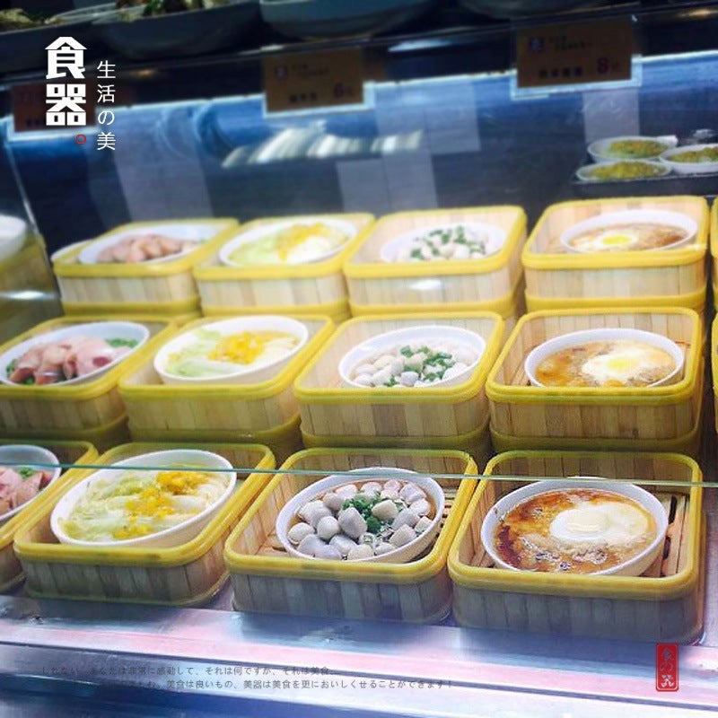 Square Bamboo Steamer Small Steamer Plastic Edge Bamboo Steamer Commercial Restaurant Steamed Bun Steamer Steamed Dumpling Steamer - Image 3