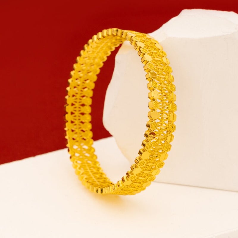WU Fashionable hollowed-out closed-loop wide-border double-row bracelet for  women - Image 3