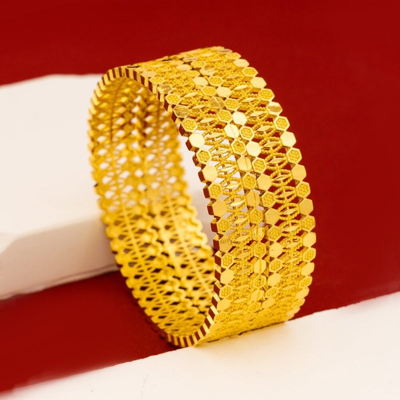 WU Fashionable hollowed-out closed-loop wide-border double-row bracelet for  women - Image 4