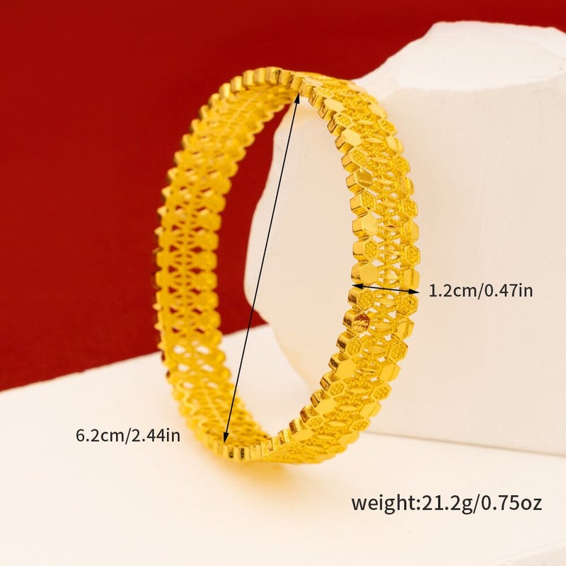 WU Fashionable hollowed-out closed-loop wide-border double-row bracelet for  women - Image 2