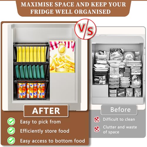 ANJUBAN Freezer Organizer Bins ，Enhanced Leak-Proof Bottom，4 Pack Stackable Deep Freezer Organizer Bins for 5 Cu.FT Small Chest Freezer，organization and storage，pantry organizers（for 5 Cu.Ft - Image 5