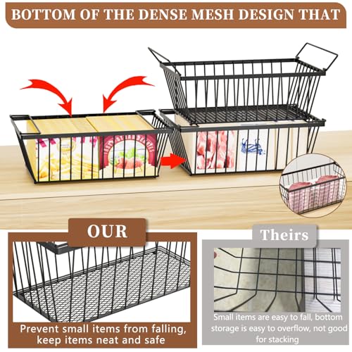 ANJUBAN Freezer Organizer Bins ，Enhanced Leak-Proof Bottom，4 Pack Stackable Deep Freezer Organizer Bins for 5 Cu.FT Small Chest Freezer，organization and storage，pantry organizers（for 5 Cu.Ft - Image 2