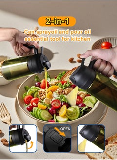 HomarKet 2pcs 16oz/470ml Light-Blocking Dark Oil Sprayer for Cooking, 2 in 1 Olive Oil Dispenser Bottle for Kitchen, Premium Green Glass Oil Bottle, Food-Grade Oil Mister for Air Fryer, BBQ(Black&White)  - Image 4
