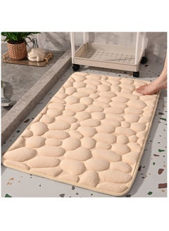 Bluejw 1-Piece Size Is 50x80 Cm Household Cobblestone Embossed Doorstep Carpet Doormat Bathroom Minimalist Wind Absorbent Foot Mat Bathroom Anti-Skid Mat Floor Mat  - Image 1