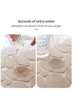 Bluejw 1-Piece Size Is 50x80 Cm Household Cobblestone Embossed Doorstep Carpet Doormat Bathroom Minimalist Wind Absorbent Foot Mat Bathroom Anti-Skid Mat Floor Mat  - Image 5